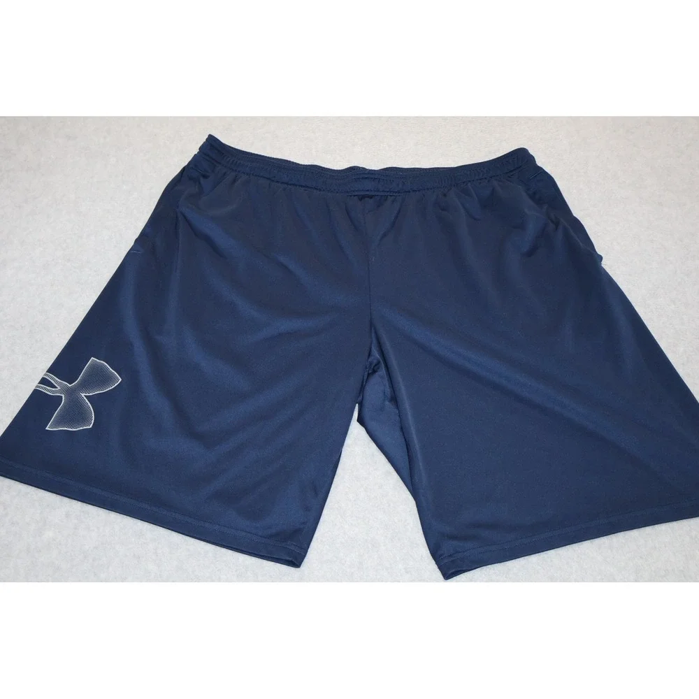 Under Armour Gym Shorts Mens XXL Tall 2XLT Blue HeatGear Loose Fit 11